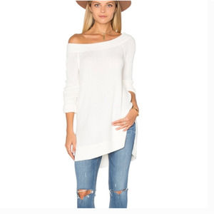We The Free Free People Sweater Ivory Small Kate Thermal Modal Spandex Oversize